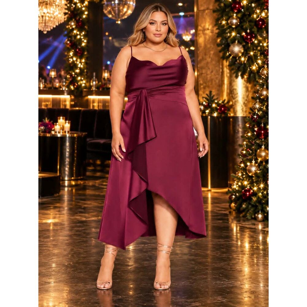 NWT Size 20 City Chic Simplicity Dress-Color is Maroon!